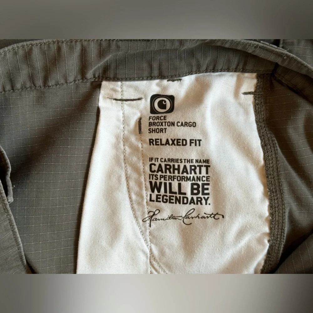 Carhartt‎ Force Cargo Shorts Men's 42 Broxton Ripstop Gray Heavy Duty Comfort